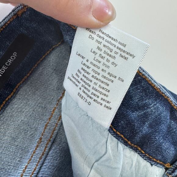 Judy Blue Jeans Womens 0/24 Blue Saturday Vibes High Rise Embroidered Wide Crop - Picture 7 of 10